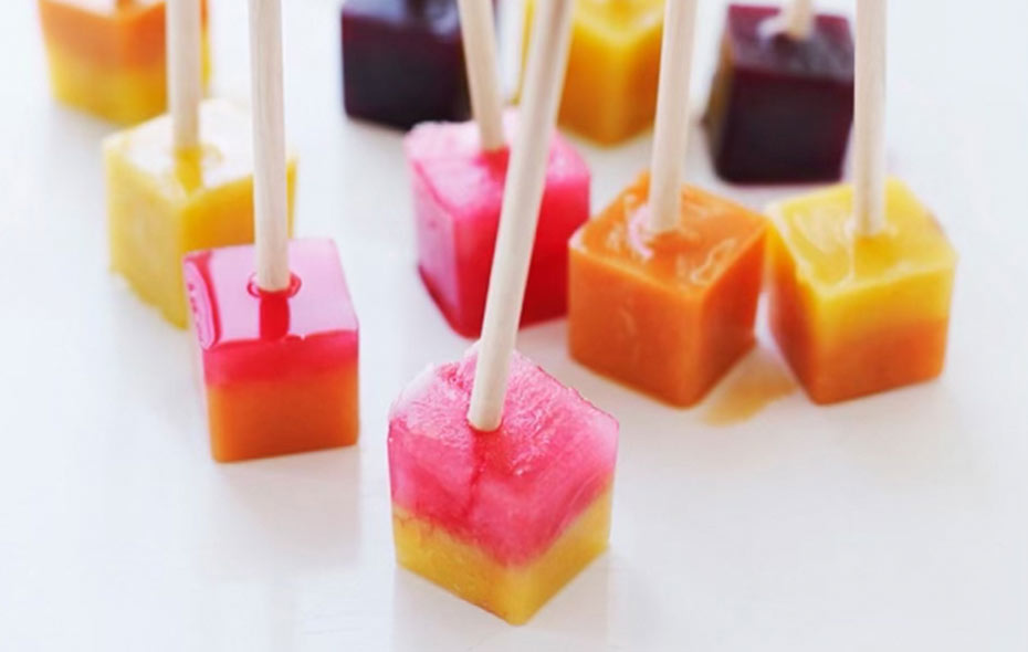 Fruit and Honey Ice Cube Tray Pops with Red Belly Honey