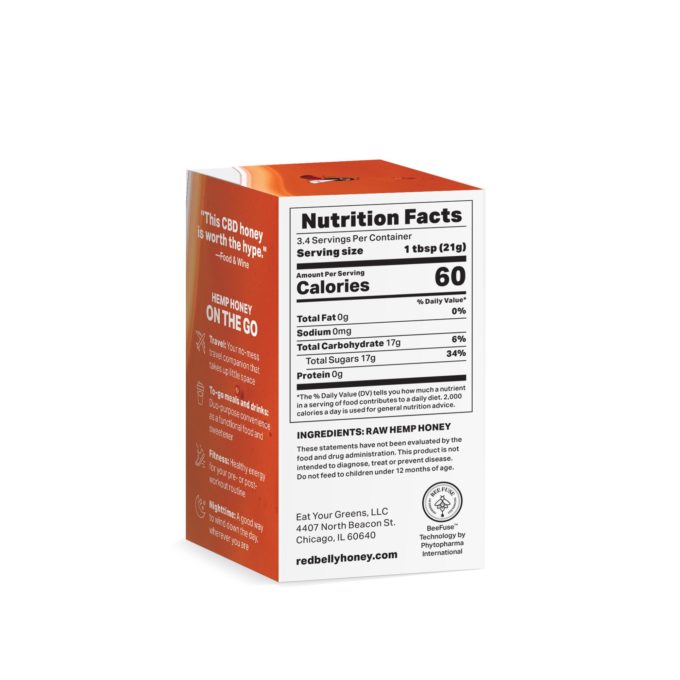 Red Belly Honey Snap Packs 12-pack nutritional information