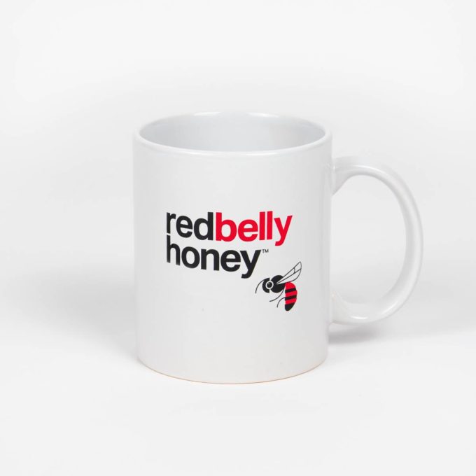 Red Belly Honey Mug front, I Do Not Want to Bee Like Anyone Else