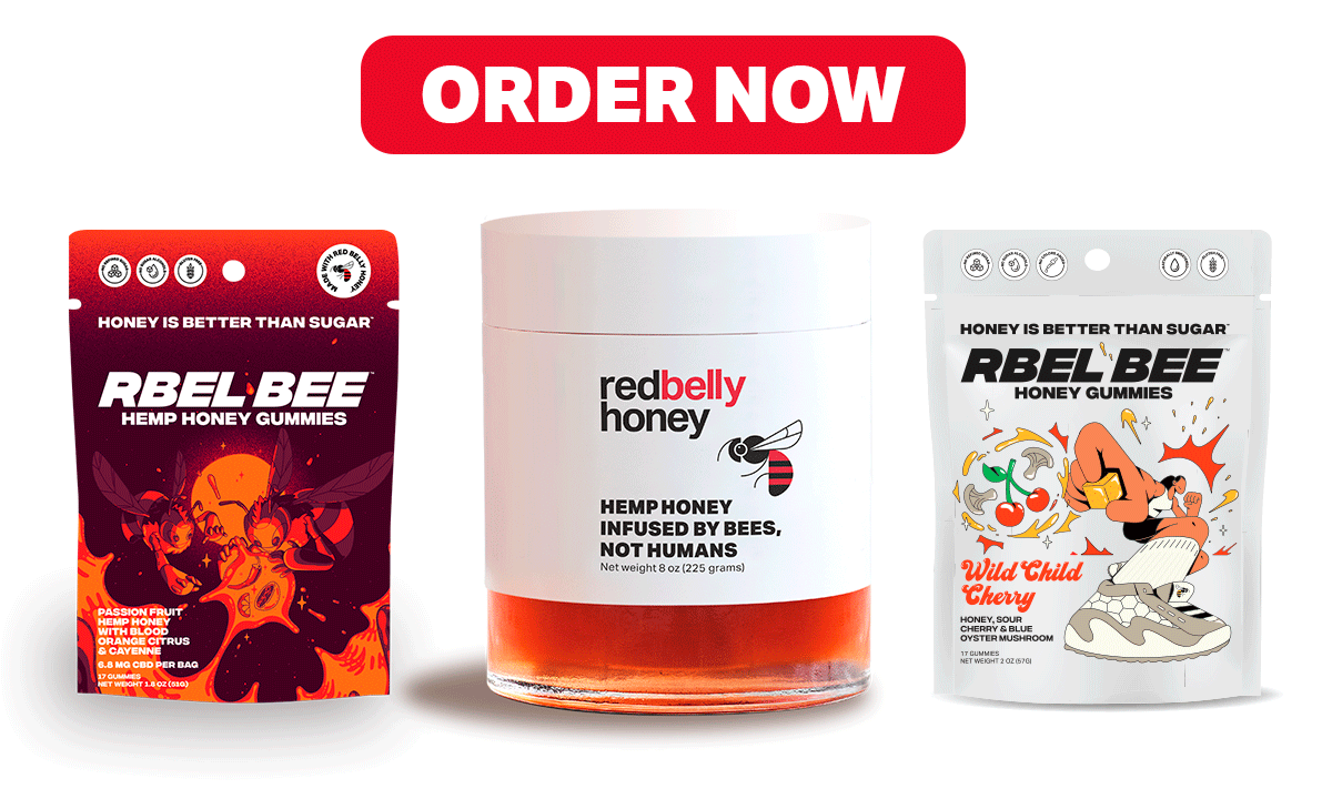 Buy Red Belly Honey or Rbel Bee Honey Gummies now and give 15% to The Butterfly Pavilion